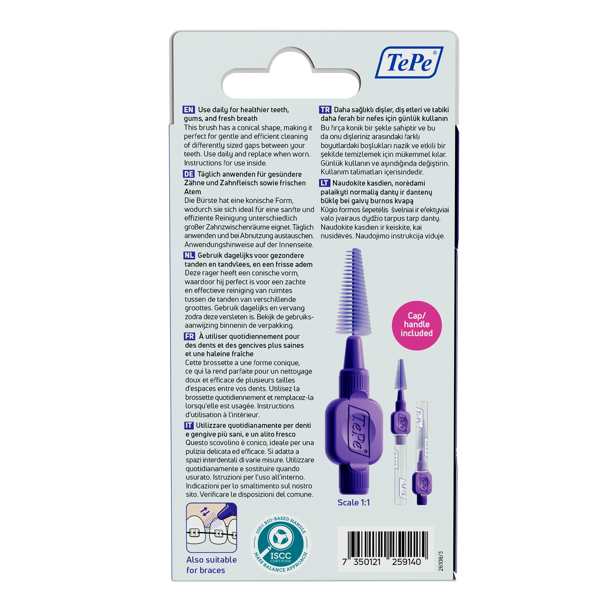 tepe-easyfit-lila-m-l-interdentalb-rste-konisch-6-st-ck image 2