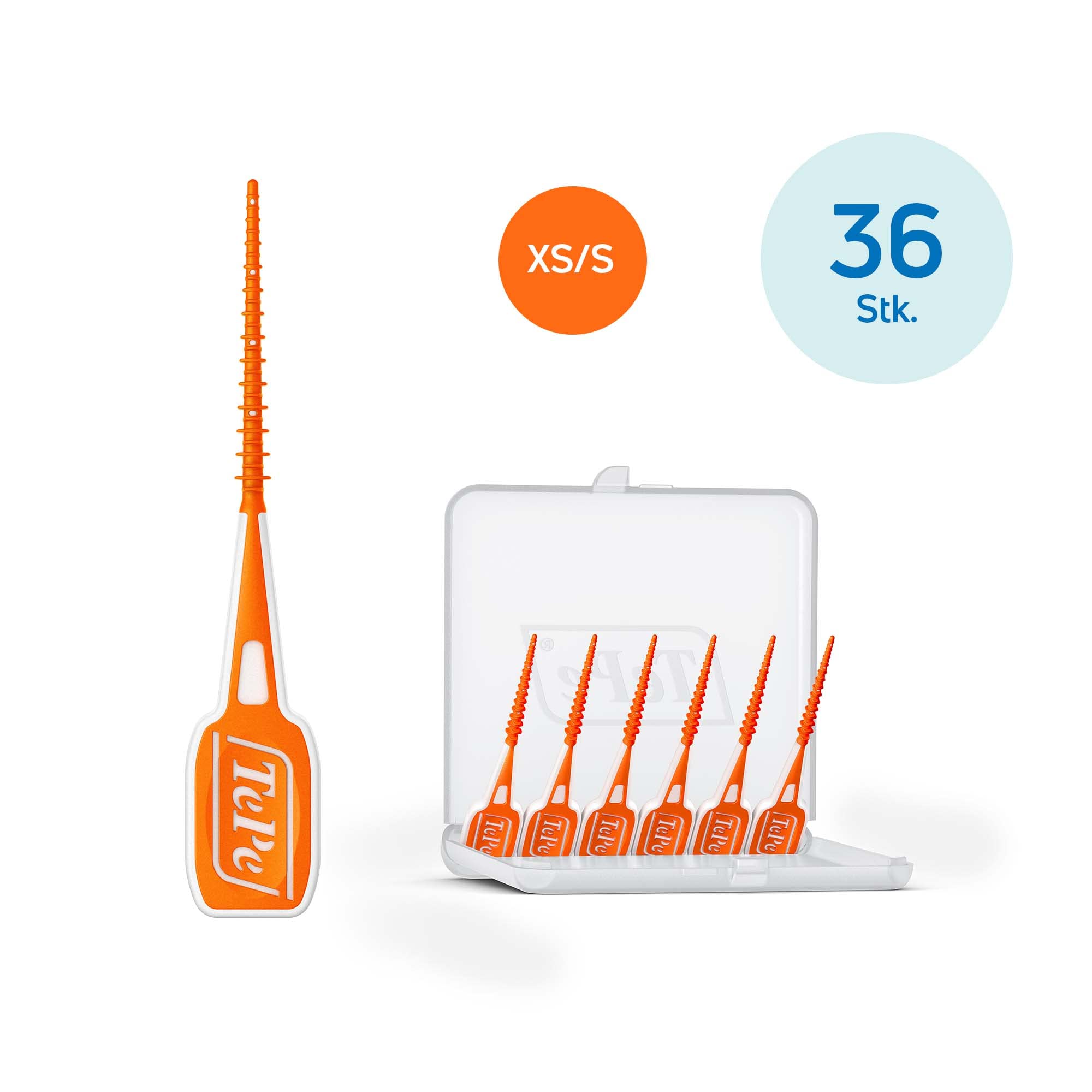 tepe-easypick-dental-picks-orange-xs-s-36-st-ck-mit-reiseetui image 3