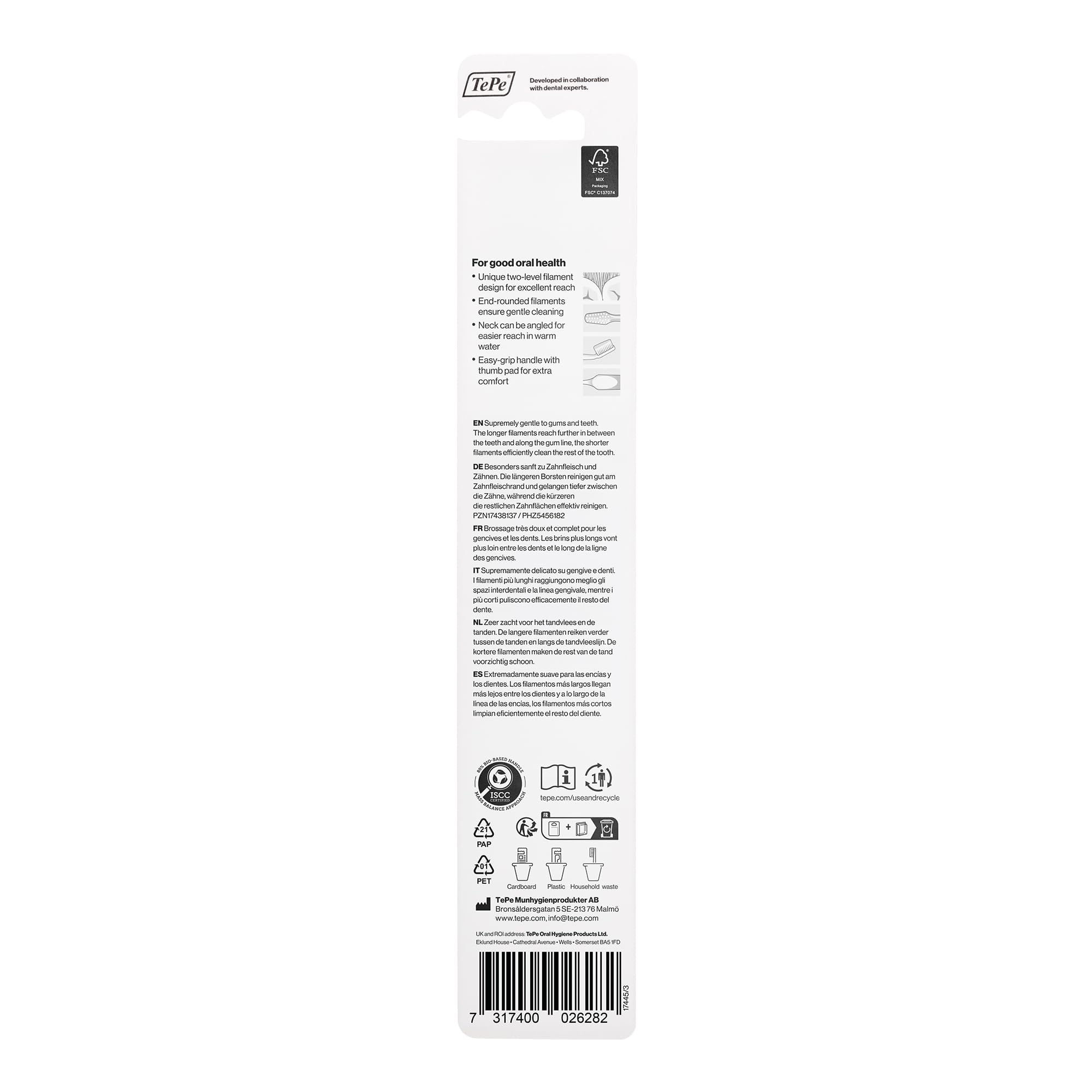tepe-supreme-compact-soft-zahnb-rste-weiche-borsten-zweistufiges-borstenfeld-far image 2