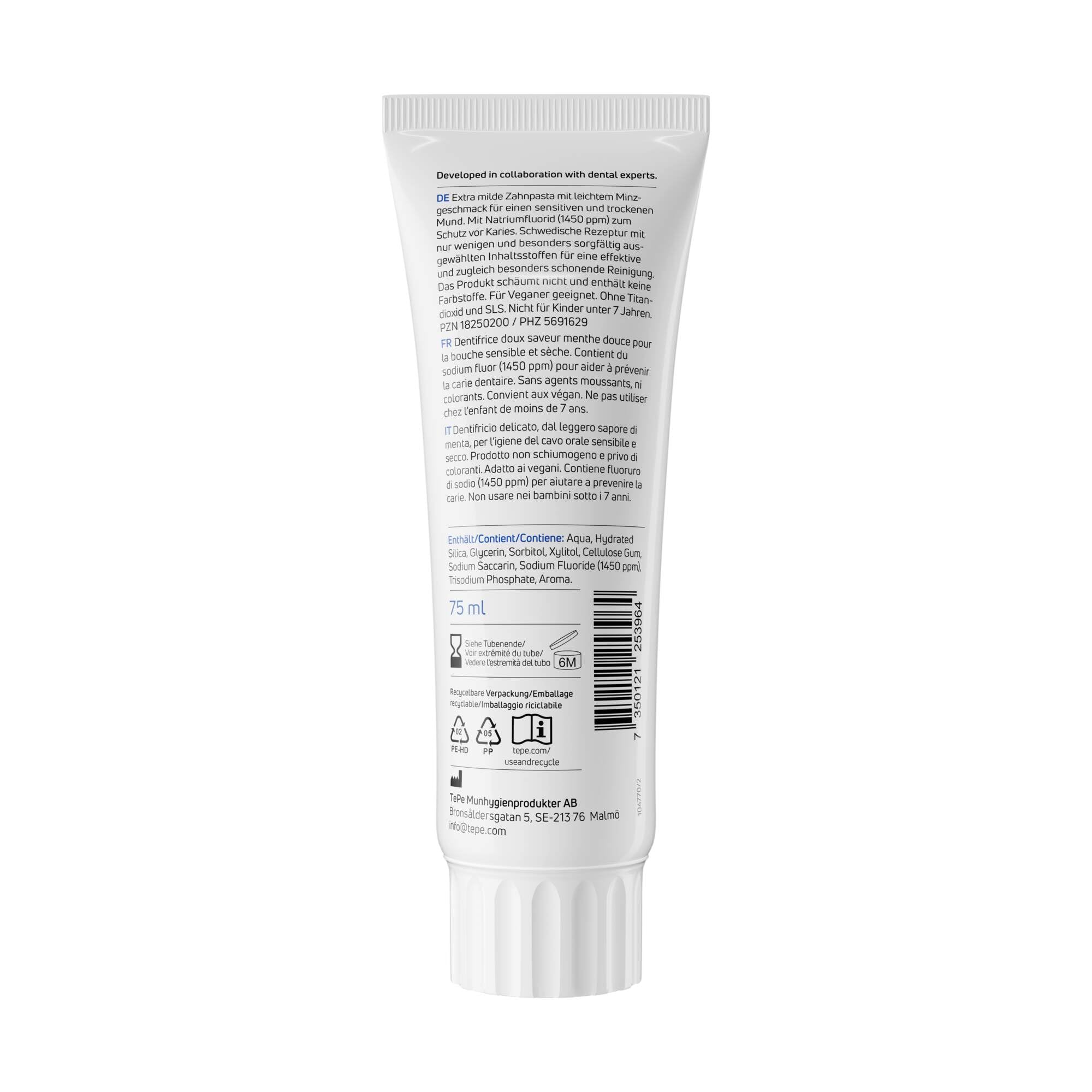 tepe-pure-zahnpasta-milde-minze-sls-frei-fluoridhaltig-vegan-f-r-empfindliches-z image 2