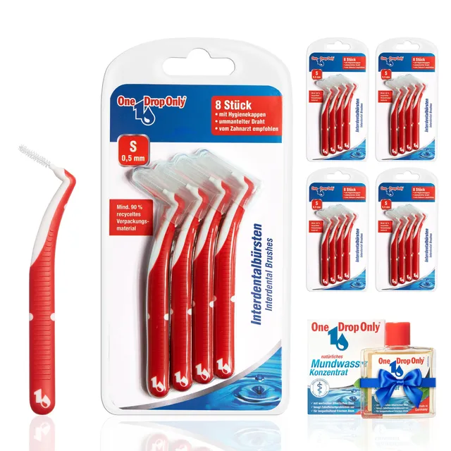 one-drop-only-interdentalb-rsten-0-5-mm-s-5-8er-pack-10-ml-mundwasser-konzentrat image 1