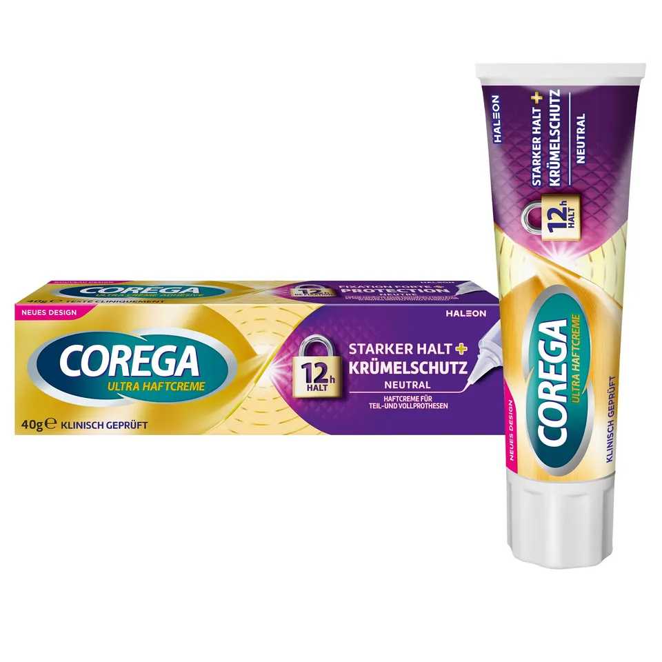 corega-ultra-haftcreme-starker-halt-kr-melschutz-40-g-neutral image 1