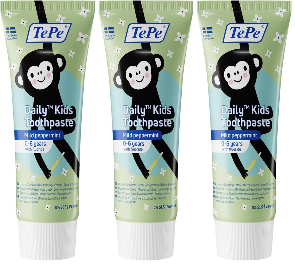 tepe-daily-kids-zahnpasta-milde-minze-0-6-jahre-3er-pack-kinderzahnpasta image 1