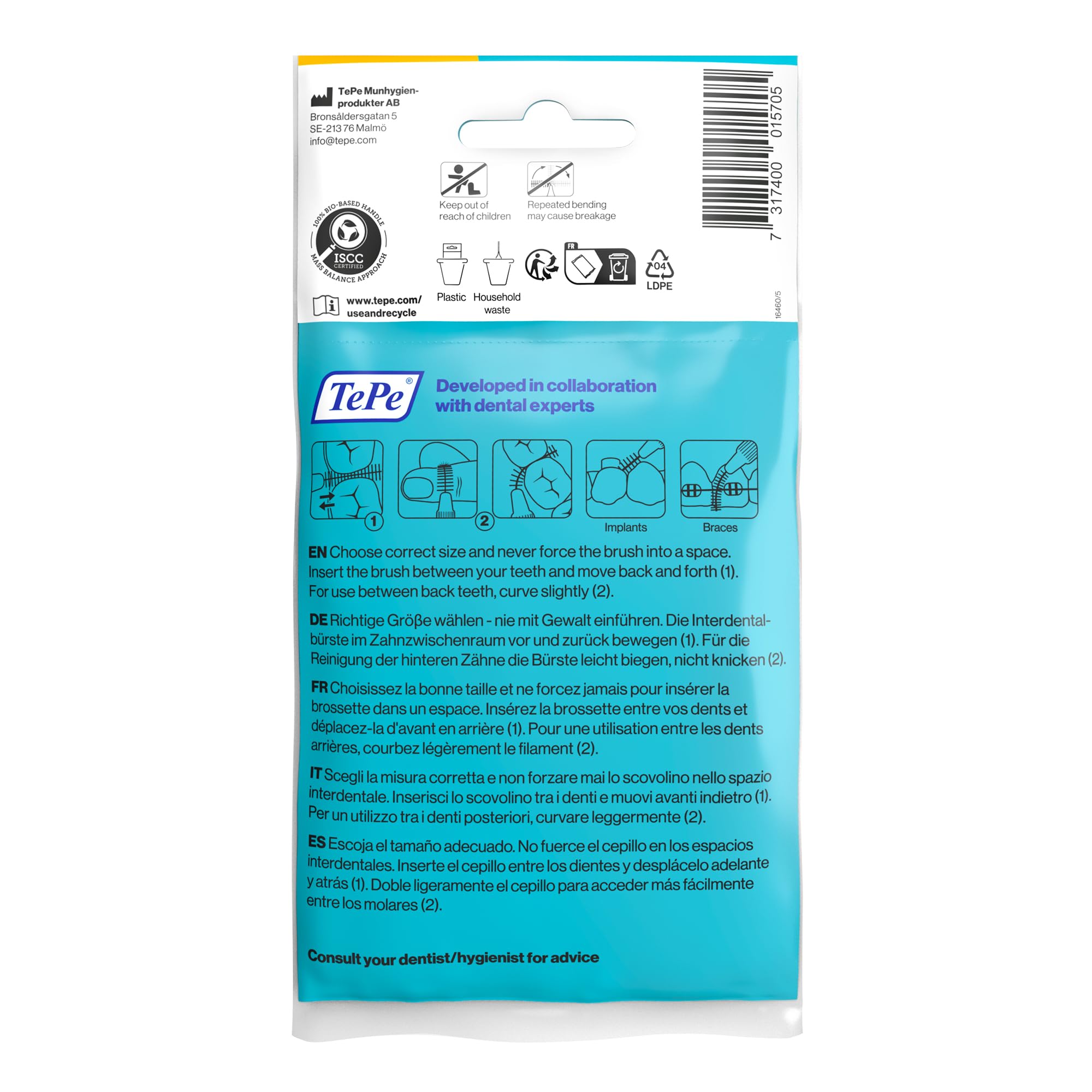 tepe-interdentalb-rste-original-gelb-0-7-mm-iso-gr-e-4-8-stk image 2