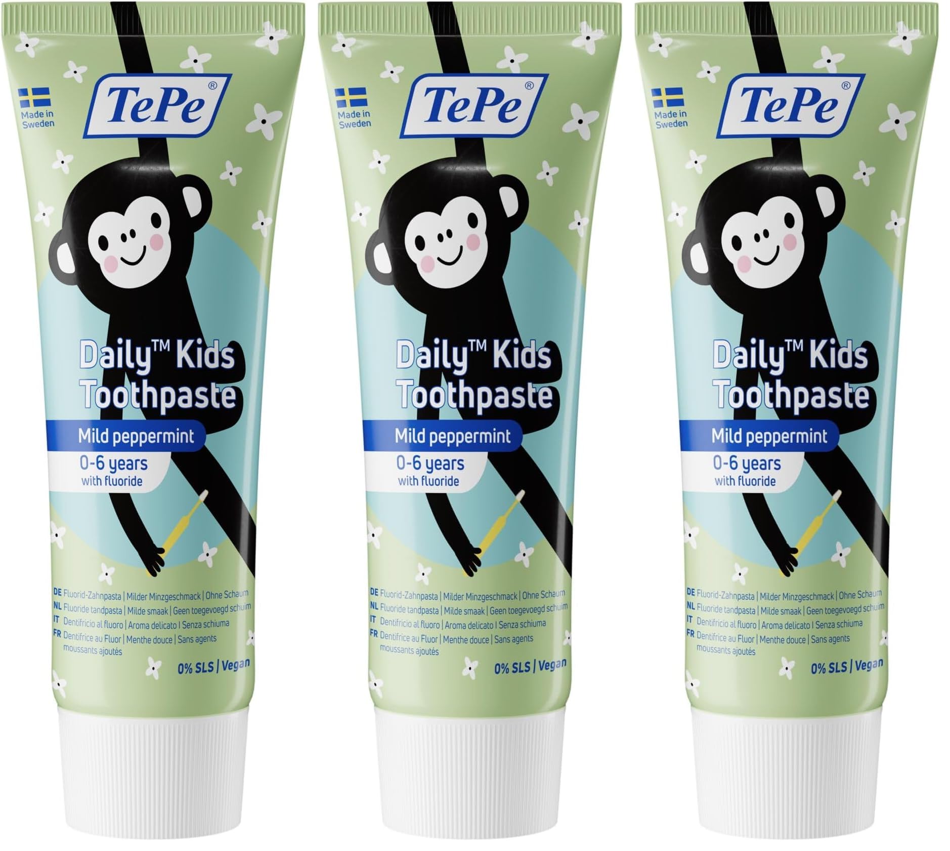 tepe-daily-kids-zahnpasta-milde-minze-0-6-jahre-3er-pack-kinderzahnpasta image 1
