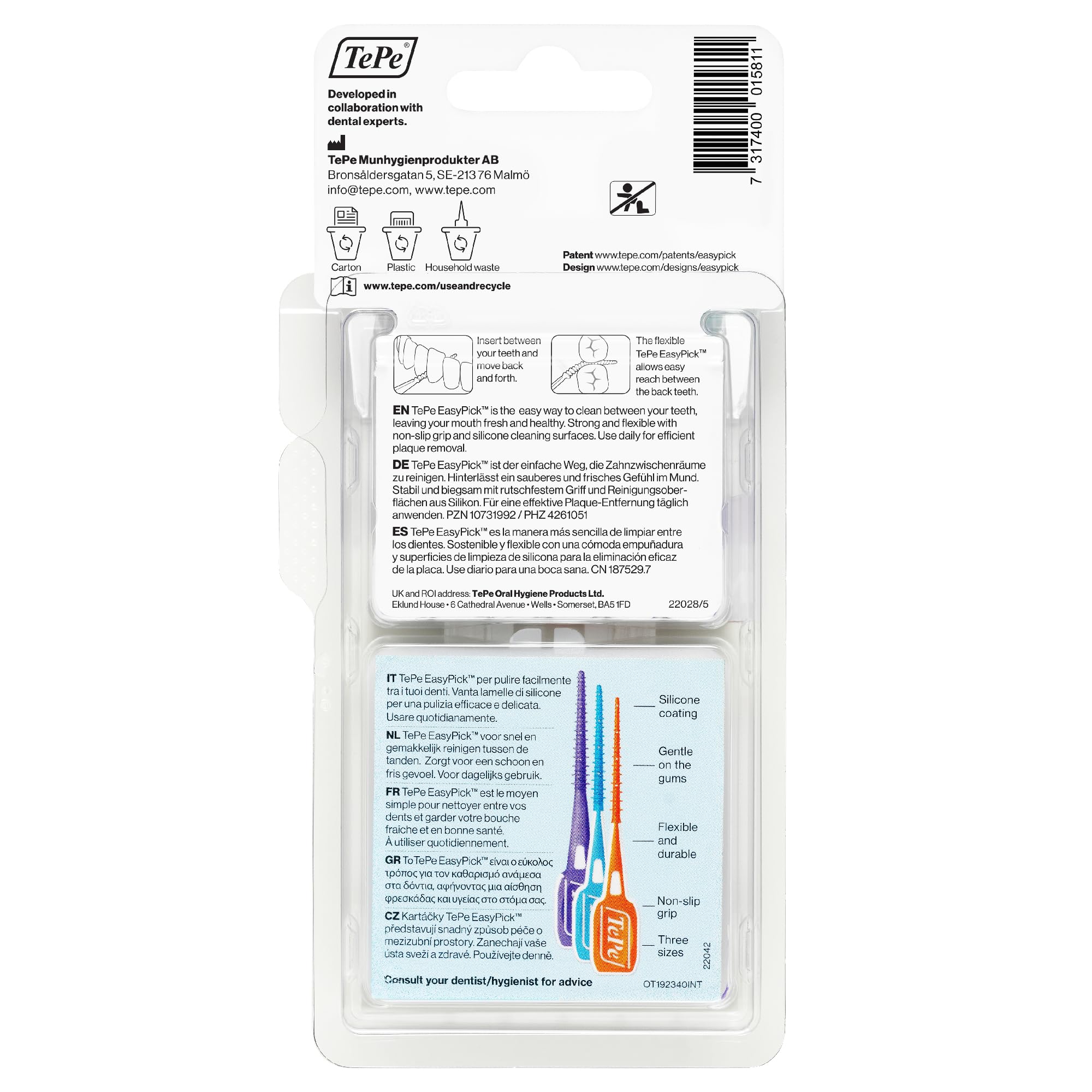 tepe-easypick-dental-picks-orange-xs-s-36-st-ck-mit-reiseetui image 2